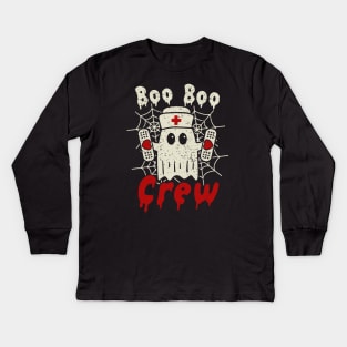 Boo Boo Crew // Cute Halloween Ghost Nurse Kids Long Sleeve T-Shirt